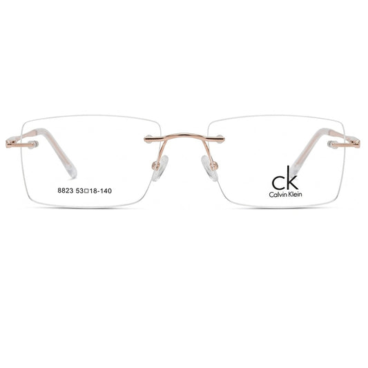 CK Aura Rimless Rose Gold Glasses for Men - Lightweight Premium Eyewear Pakistan | Men Glasses