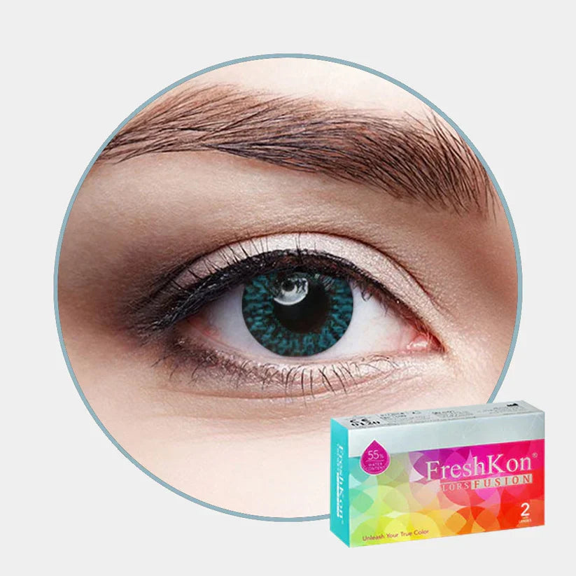 FRESHKON Fusion Glittering Blue Colored Contact Lenses | Optical Plaza