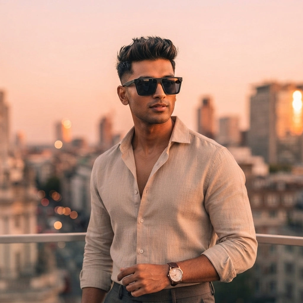 Modern matte black sunglasses for driving, travel, and outdoor use