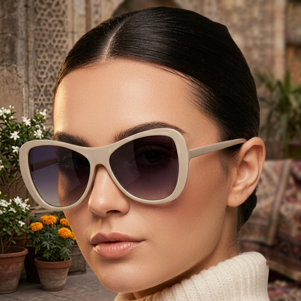 Premium Oversized Butterfly Sunglasses for Women UV Protection Luxury Fashion Frame | Female Glasses