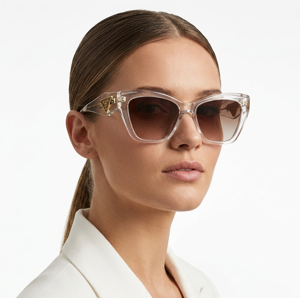 PRADA Transparent Cat-Eye Sunglasses Designer Eyewear for Women | Female Sunglasses