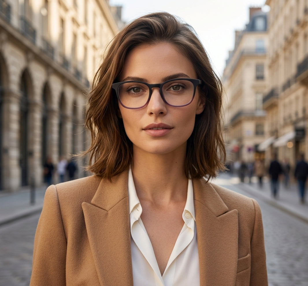 Ombre Burgundy Square Glasses | Female Glasses