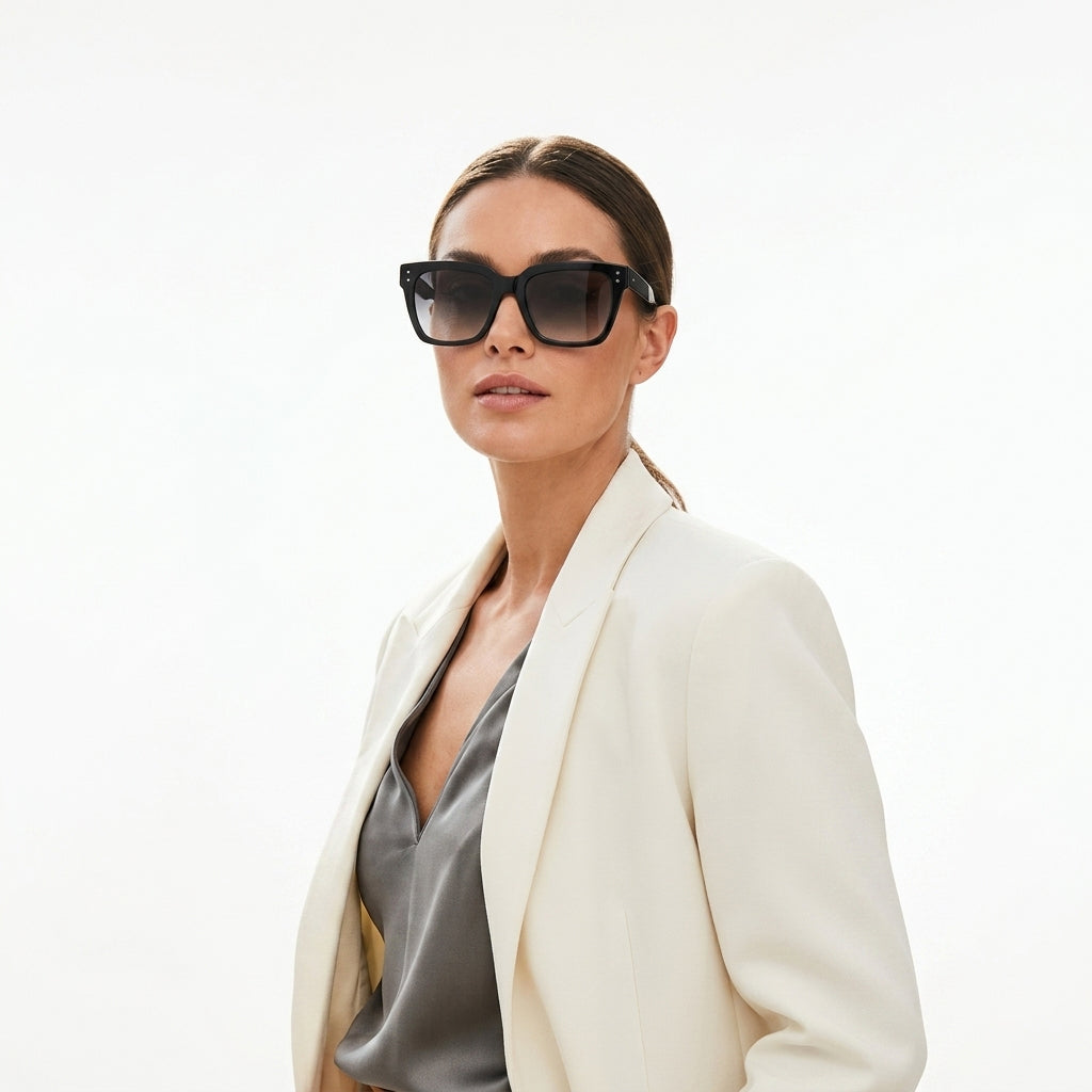 Premium Oversized Square Black Sunglasses for Women | Female Glasses