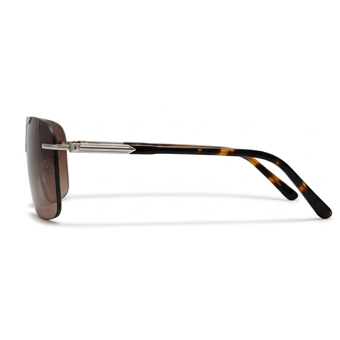Brown Gradient Rimless Square Sunglasses for Men - Lightweight Fashion UV Protection Eyewear Pakistan | Men's Sun Glasses
