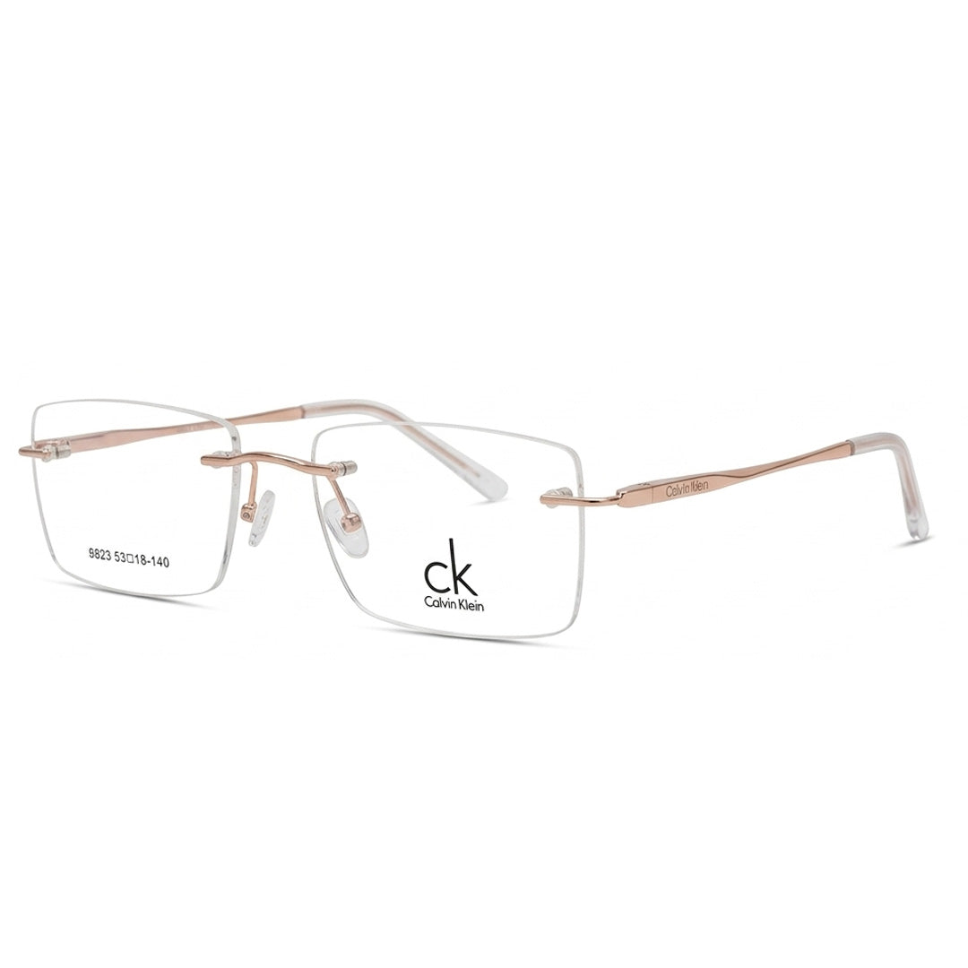CK Aura Rimless Rose Gold Glasses for Men - Lightweight Premium Eyewear Pakistan | Men Glasses