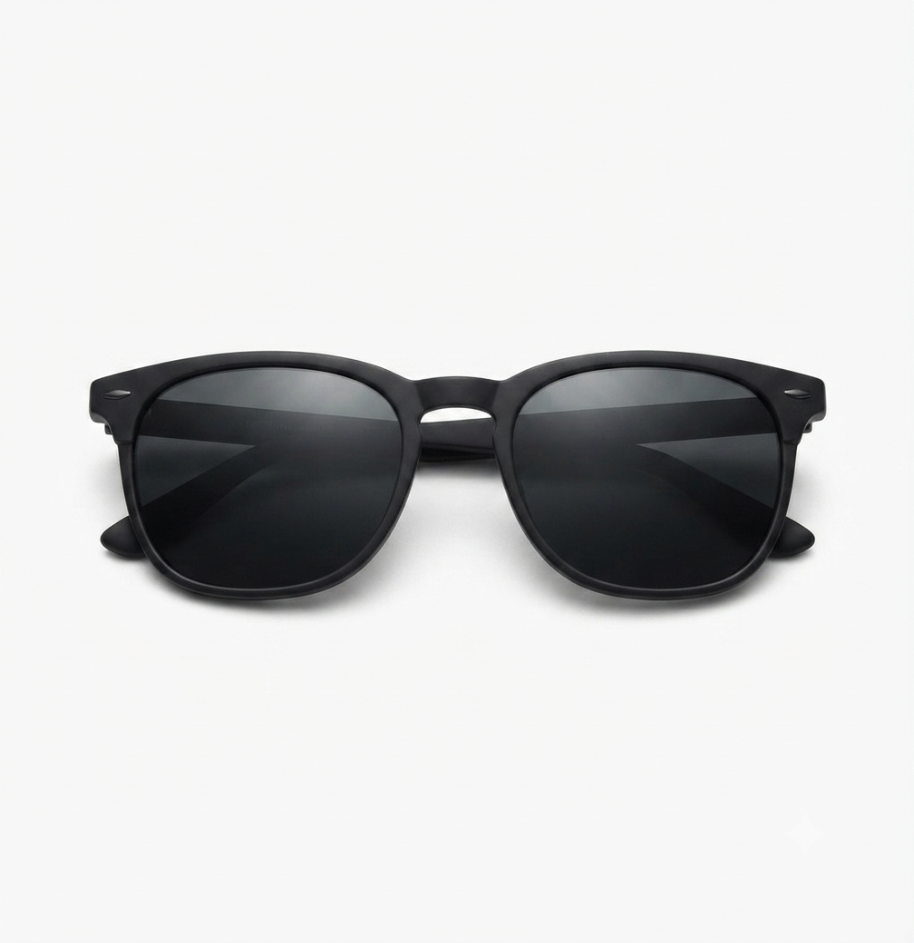 Stylish matte black wayfarer sunglasses for men and women
