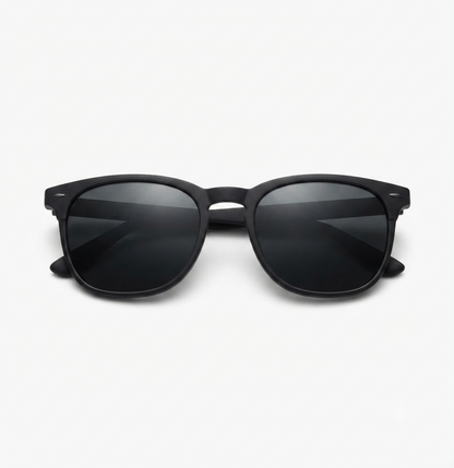 Stylish matte black wayfarer sunglasses for men and women