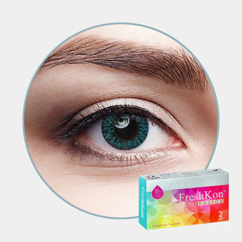 FRESHKON Fusion Glittering Blue Colored Contact Lenses | Optical Plaza