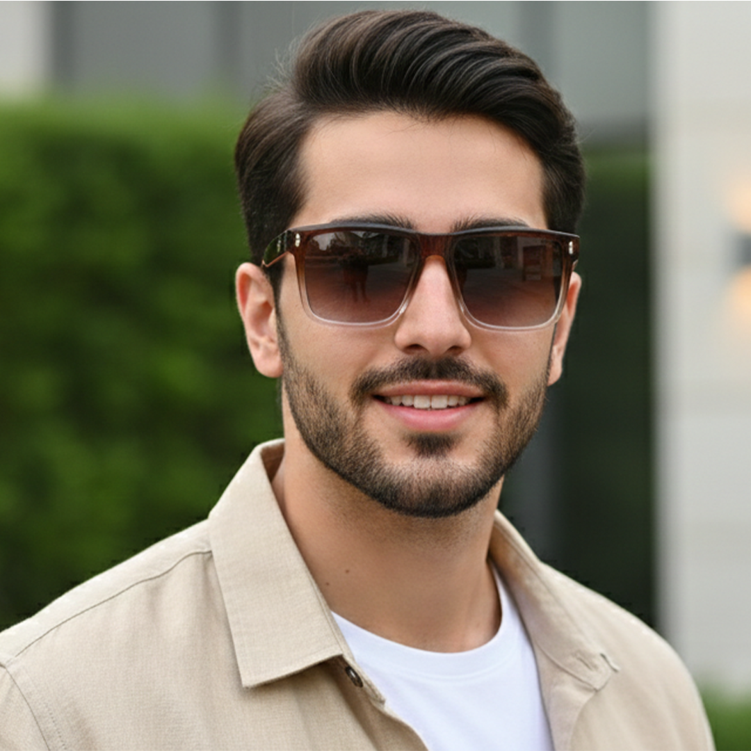 Gucci Polarized Sunglasses for Men Brown Double Shade - Premium UV Protection Model 8949 Eyewear Pakistan | Men's Sun Glasses