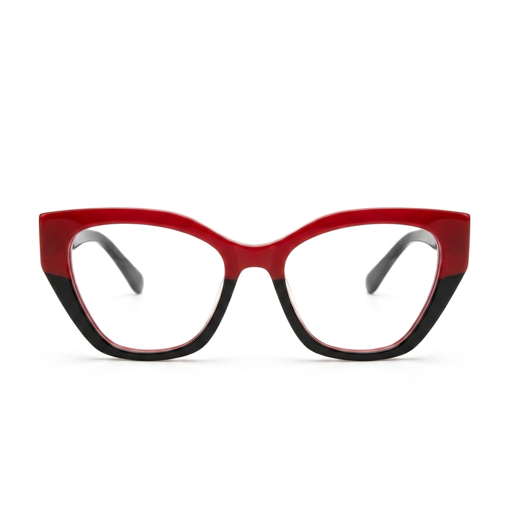 Elegant Two-Tone Cat-Eye Spectacles Frame for Women | Female Glasses