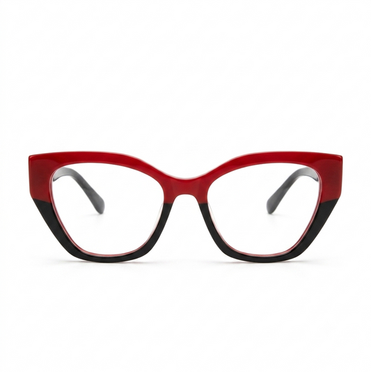 Elegant Two-Tone Cat-Eye Spectacles Frame for Women | Female Glasses