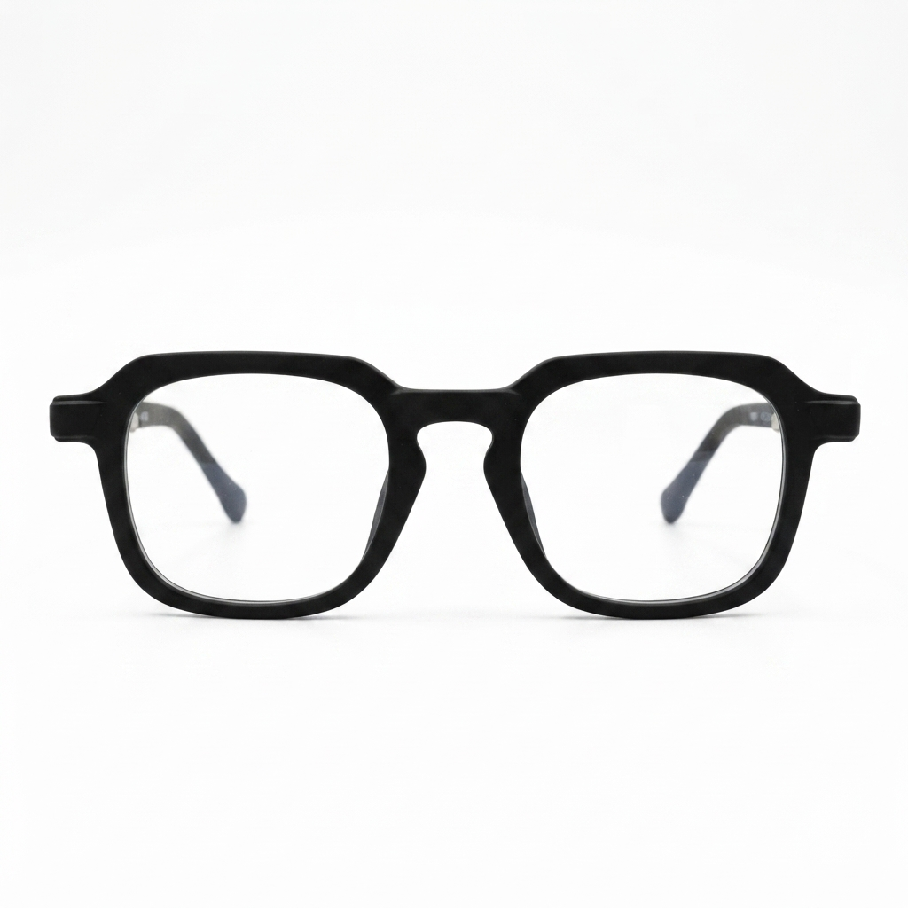 M8801 Matte Black Square Blue Light Blocking Glasses | Computer & Screen Protection Glasses