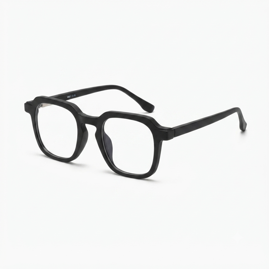 M8801 Matte Black Square Blue Light Blocking Glasses | Computer & Screen Protection Glasses