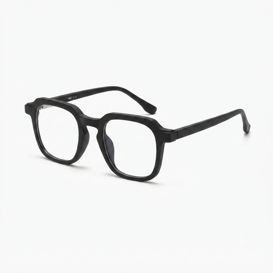 M8801 Matte Black Square Blue Light Blocking Glasses | Computer & Screen Protection Glasses