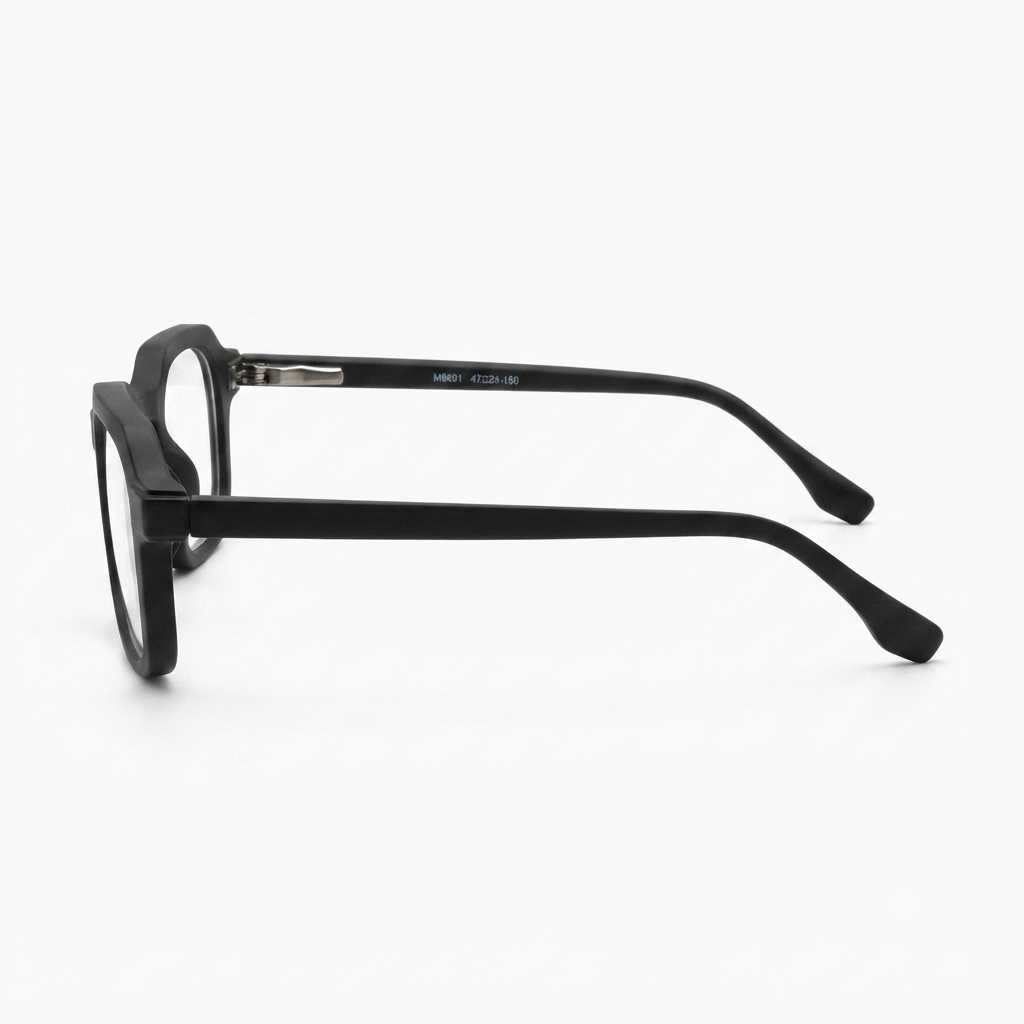 M8801 Matte Black Square Blue Light Blocking Glasses | Computer & Screen Protection Glasses