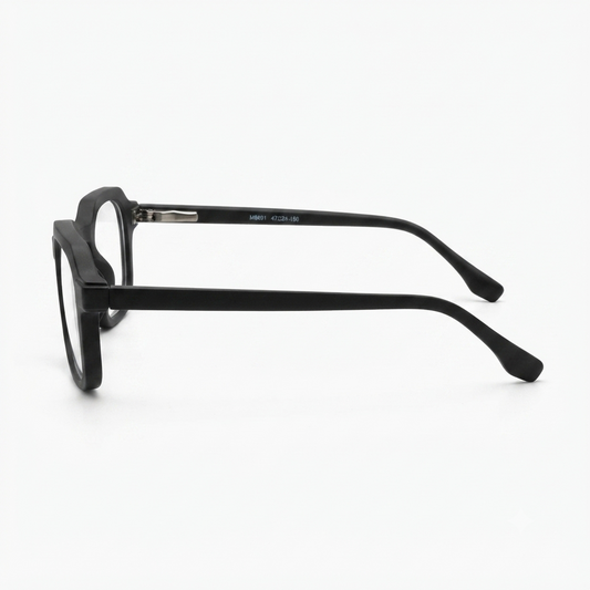 M8801 Matte Black Square Blue Light Blocking Glasses | Computer & Screen Protection Glasses