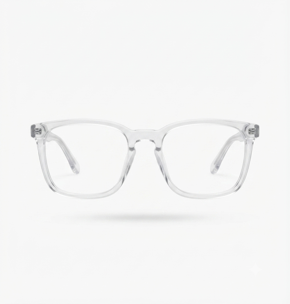 Clear Transparent Square Eyeglasses | Male Glasses