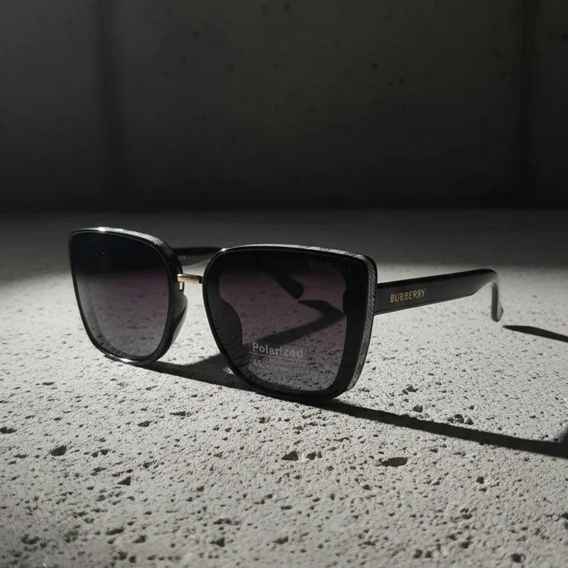 BURBERRY Jet Black Polarized Sunglasses – Premium UV Protection | Optical Plaza