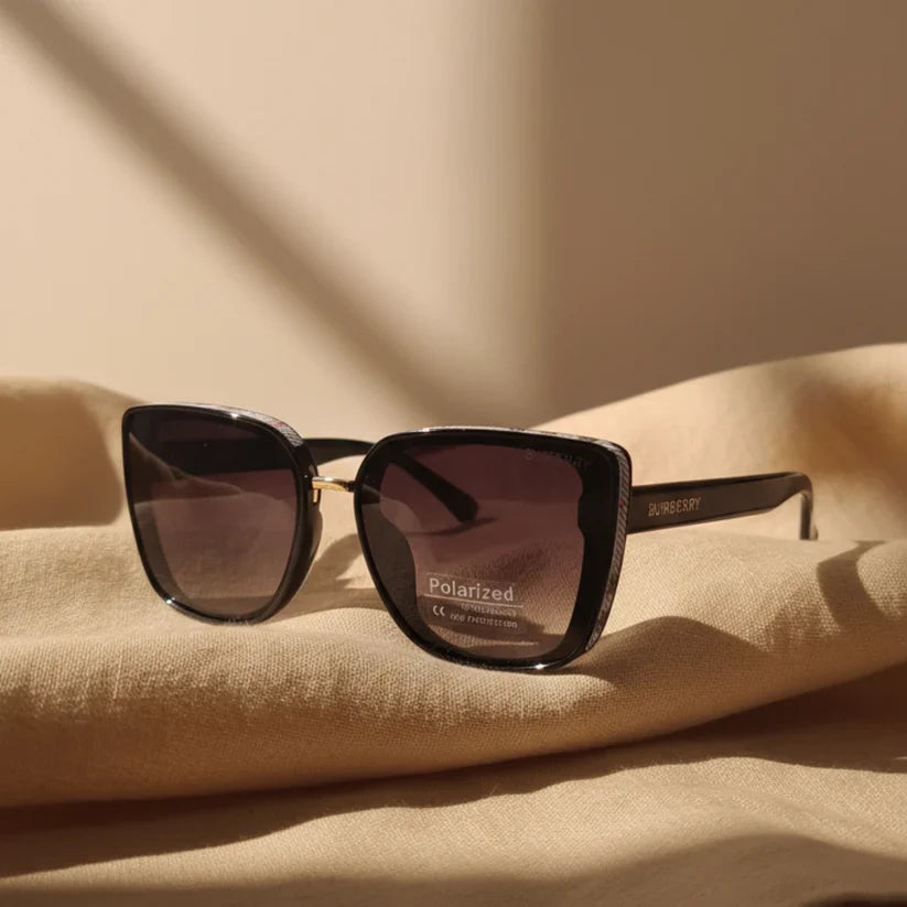 BURBERRY Jet Black Polarized Sunglasses – Premium UV Protection | Optical Plaza