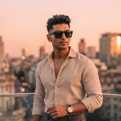 Modern matte black sunglasses for driving, travel, and outdoor use