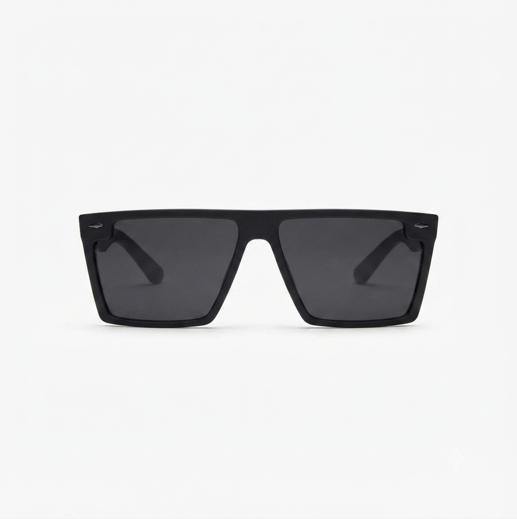 Lightweight men's sunglasses with bold flat-top design