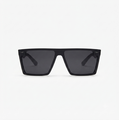 Lightweight men's sunglasses with bold flat-top design