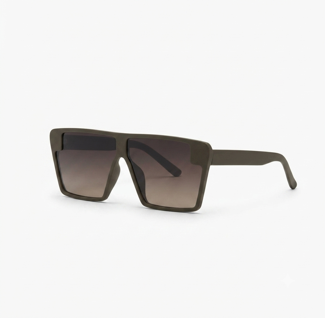 Matte finish square sunglasses lifestyle image