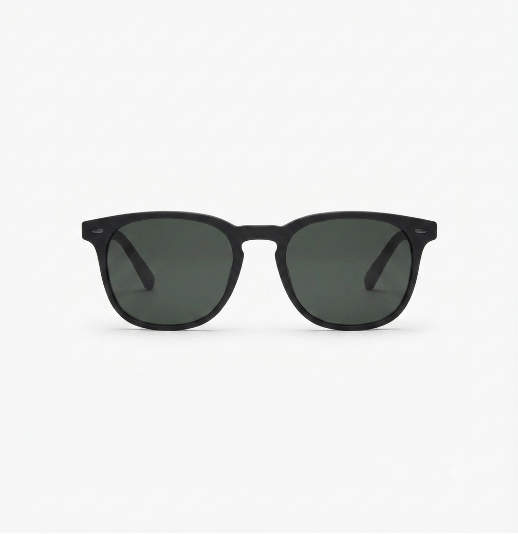 Lightweight unisex wayfarer sunglasses in matte black finish