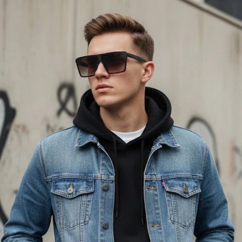 Davidson Brown Square Sunglass – Stylish & UV-Protective Eyewear by Optical Plaza