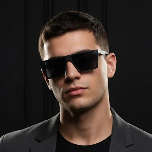 Davidson Black Square Sunglasses – Stylish & UV-Protective Eyewear by Optical Plaza