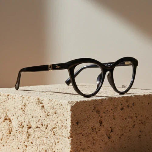 Dior Black Cat Eye Glasses Frame Lightweight Designer Eyewear | Female Glasses