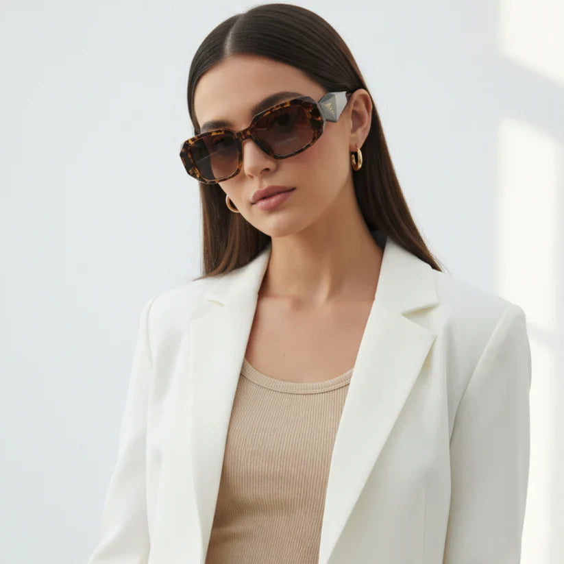 PRADA CrystalCut Polarized Luxury Sunglasses – Premium UV Protection | Optical Plaza