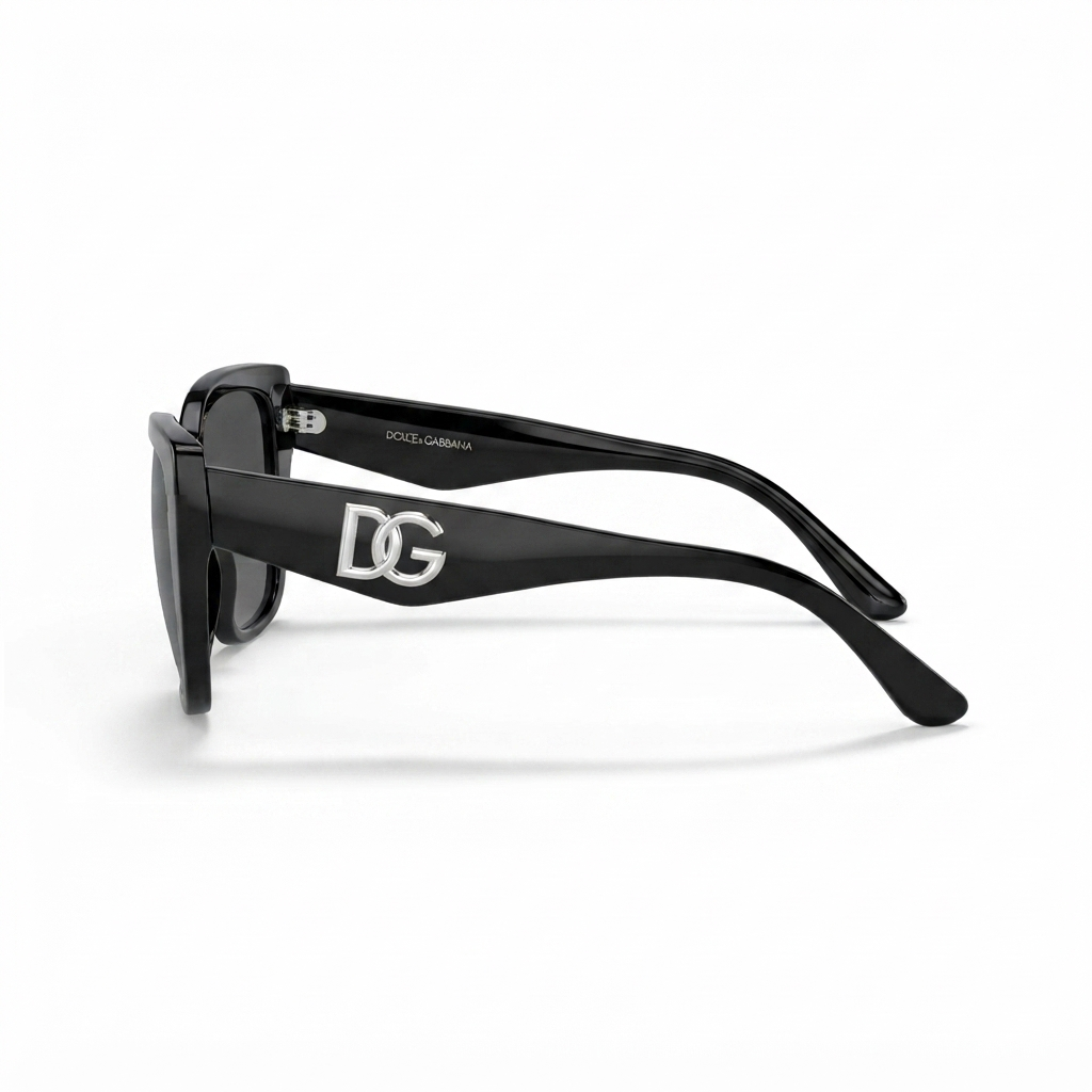 Luxury women's sunglasses by Dolce & Gabbana in a classic black finish