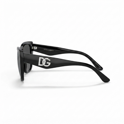 Luxury women's sunglasses by Dolce & Gabbana in a classic black finish