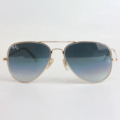 Ray-Ban Blue Gradient Aviator Sunglasses - Gold Frame for Men | Stylish UV Protection Eyewear Pakistan | Men Glasses