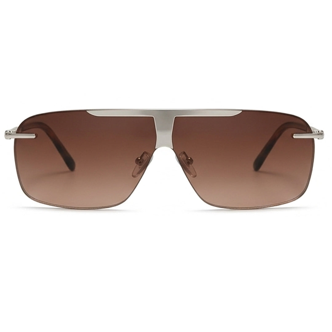 Brown Gradient Rimless Square Sunglasses for Men - Lightweight Fashion UV Protection Eyewear Pakistan | Men's Sun Glasses