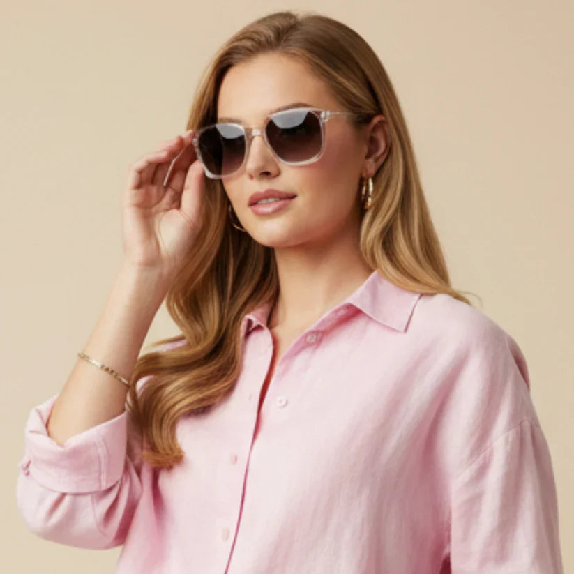 TOMFORD White Transparent Luxury Sunglasses – Stylish Polarized Eyewear | Optical Plaza