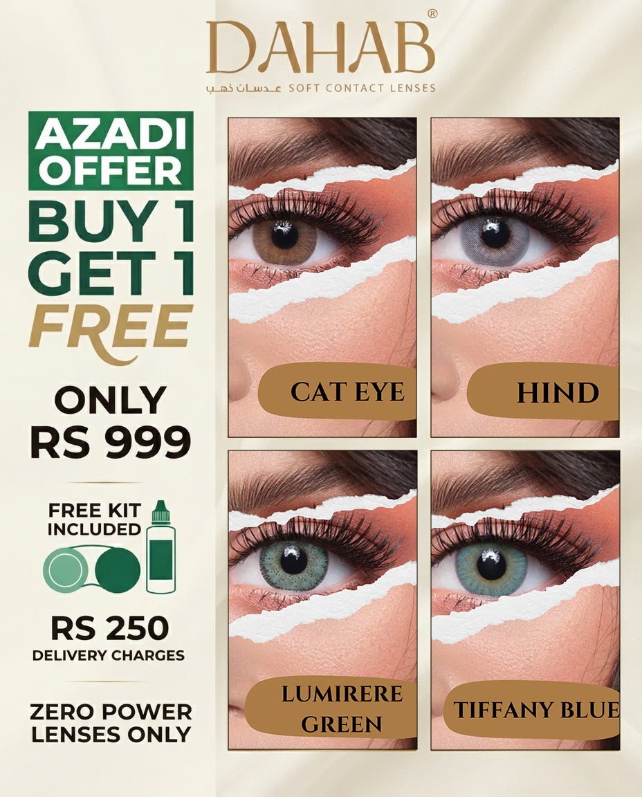 Azadi Sale – Buy 1 Get 1 Free Dahab Color Contact Lenses