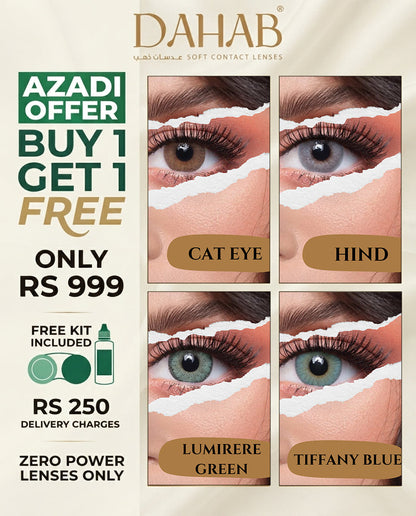Azadi Sale – Buy 1 Get 1 Free Dahab Color Contact Lenses