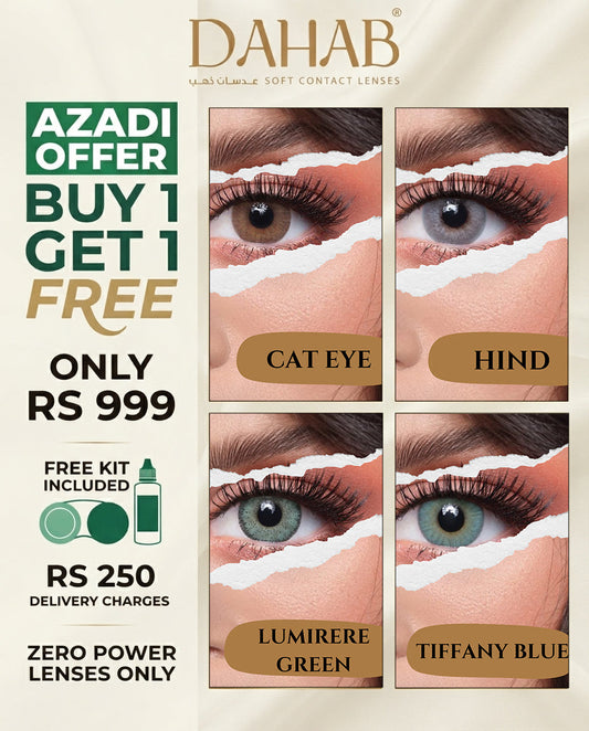 Azadi Sale – Buy 1 Get 1 Free Dahab Color Contact Lenses