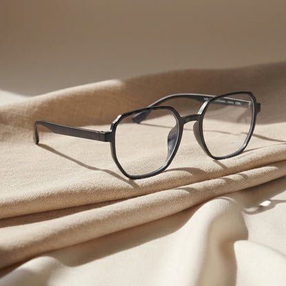 Premium Black Geometric Eyeglasses Frame for Women | Female Glasses
