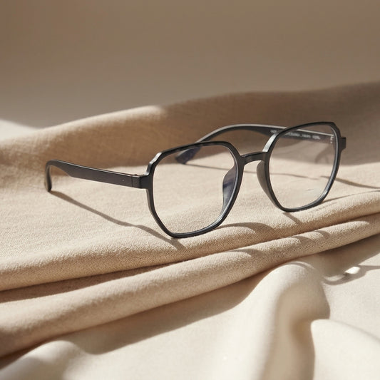 Premium Black Geometric Eyeglasses Frame for Women | Female Glasses