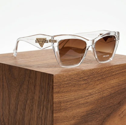 PRADA Transparent Cat-Eye Sunglasses Designer Eyewear for Women | Female Sunglasses