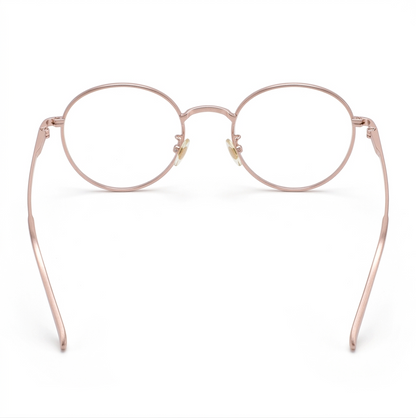 ORNWORD Rose Gold Round Metal Glasses for Women | Female Glasses