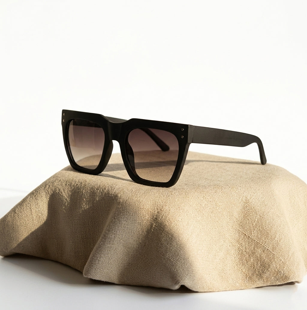 Premium Oversized Square Black Sunglasses for Women | Female Glasses