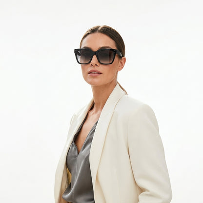 Premium Oversized Square Black Sunglasses for Women | Female Glasses
