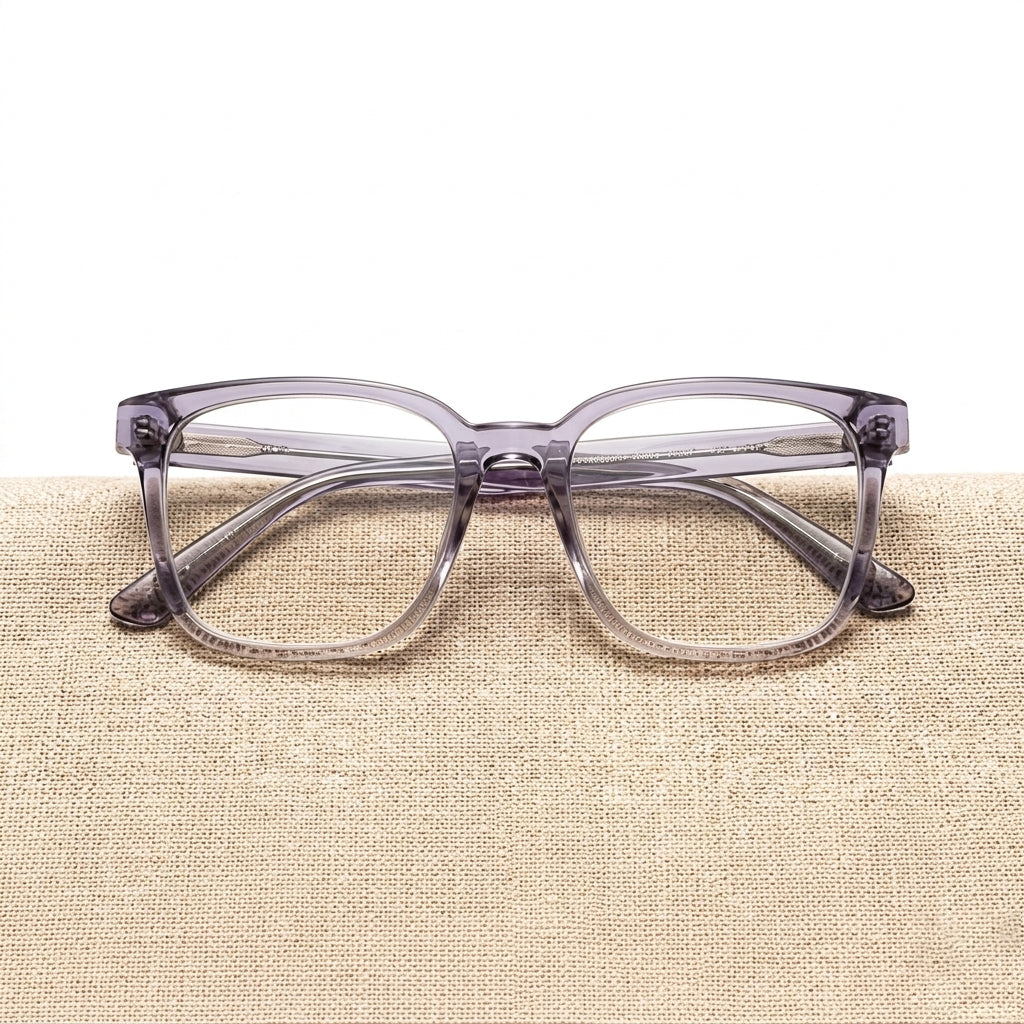 Clear Purple Square Designer Eyeglasses Frame for Women | Female Glasses