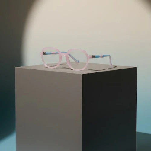 Baby Pink Round Frame by Optical Plaza