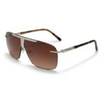 Brown Gradient Rimless Square Sunglasses for Men | Lightweight Fashion Eyewear Pakistan - Image 3