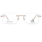 Rose gold rimless geometric glasses for men and women in Pakistan – lightweight premium eyewear.